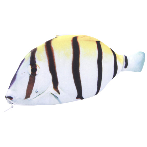 Simulated Fish Shaped Pencil Bag Makeup Coin Purse Striped Pattern