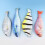 Simulated Fish Shaped Pencil Bag Makeup Coin Purse Striped Pattern 10