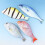Simulated Fish Shaped Pencil Bag Makeup Coin Purse Striped Pattern 7