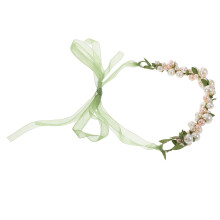Faux Parel Boho Hoofdtooi Met Groene Bladeren