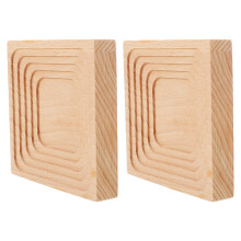 2Stk Wellenförmige Holztabletts Für Rustikale Teller Beige