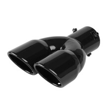 Universal Black Dual Barrel Car Exhaust Tip Muffler, Easy Installation, Sporty Rear Style