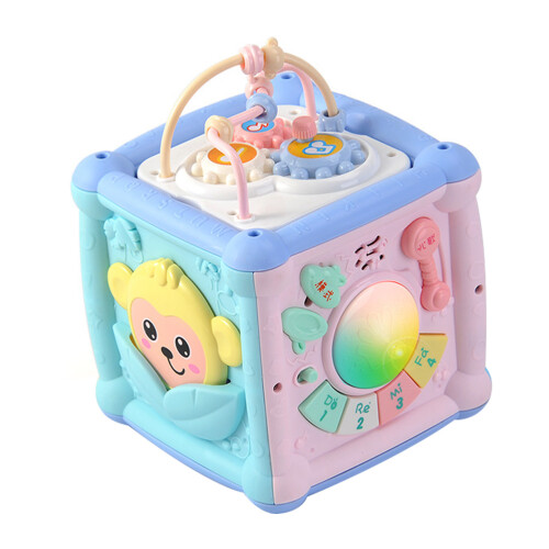 1Pc Multifunctional Six-Sided Music Hand Drum Geometry Toy