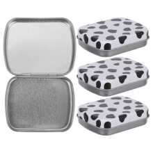 4 Stuks Tinplate Snoepdoos Koe Patroon Feestelijke Koekjesverpakking
