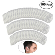 100pcs Disposable Clear Shower Water Ear Protector Cover (Transparent)