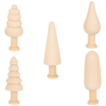 5Stk Unfertige Holz Dekorationen Diy Mini