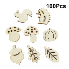 100Stk Holz Tier Blatt Teil Diy Für Craft Store