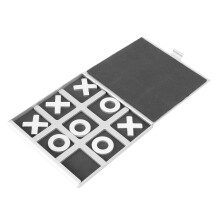 1Set Aluminum Chess Toy Toe Game For Kids Silver Black