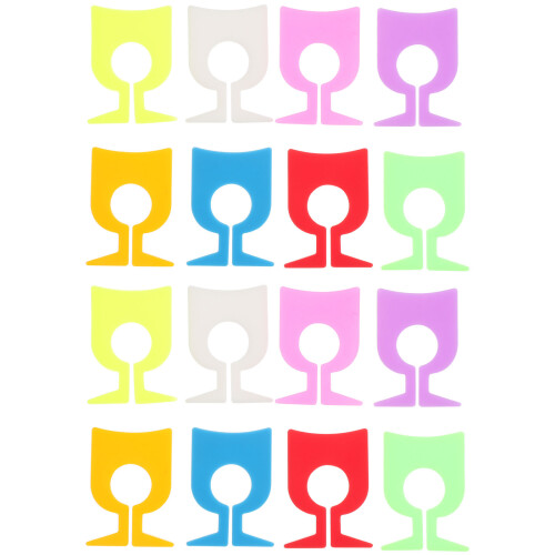 16 Pezzi Portabicchieri In Silicone A Forma Bicchiere Da Vino 2