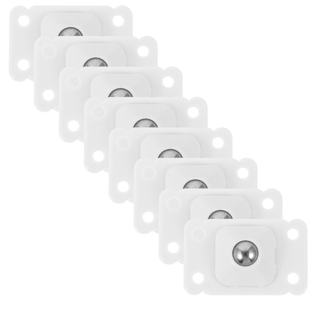 8Pcs Self-Adhesive Case Wheels White Abs Sticky Box Casters For Home 3203885811595