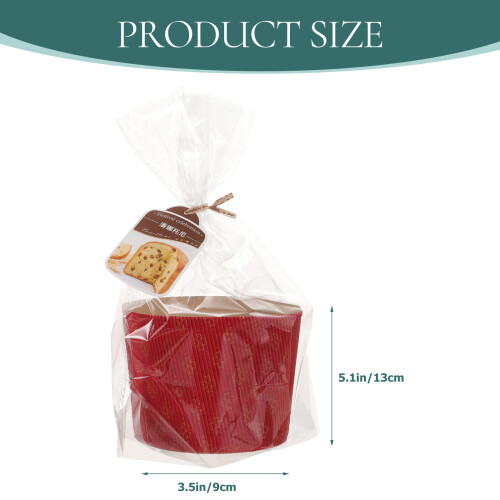 1Set Flexibele Rood Golvende Muffin Liners Met Tag En Binddraad 2