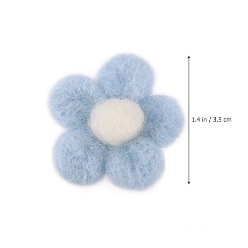 Sky-Blue Wool Felt Five-Petal Flowers DIY Decorations for Crafts 1
