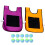 Set Bambini con Gilet Viola Arancione e Palline in 4
