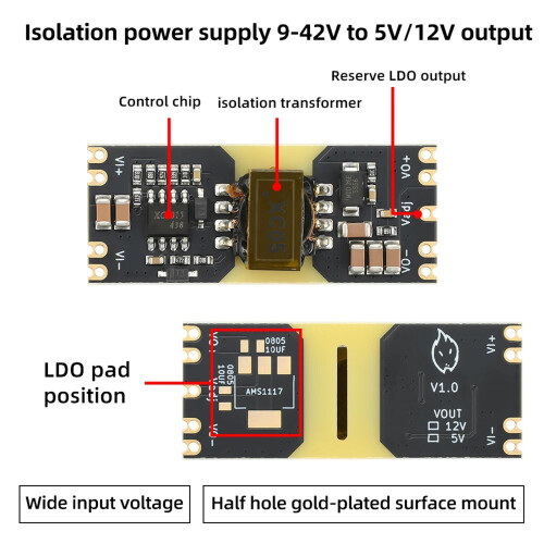 Convertisseur de puissance isolé industriel XC5015, entrée-12V 1
