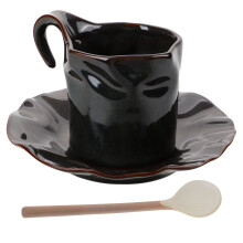 Set Watermok Met Schotel Keramische Beker Voor