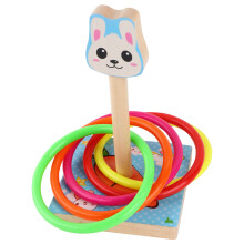 Kid Throwing Rings Toy Animal Wooden Game For Girl Boy Rabbit Style