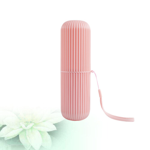 1St Plastic Roze Tandborstel Organizer Draagbare Poetsbeker 2