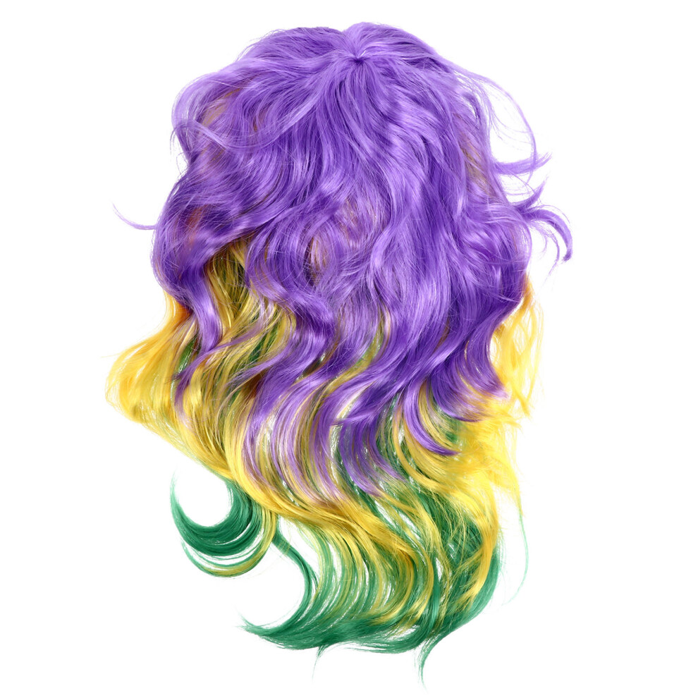 Ohphcall Unisex 1Pc Women Curly Hair Wig With Bangs Three Colors Cosplay Accessory
