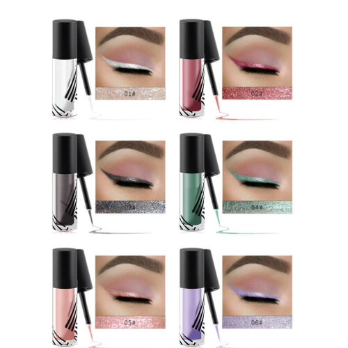 6 Pezzi Eyeliner Glitter, Ombretto Liquido , Gloss Occhi 1