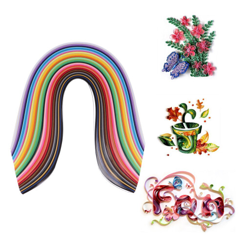 Paper Quilling Strips Set Multi Color Lightweight DIY Craft Art 1