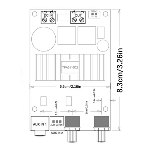 Effizientes 3116 100-W-Subwoofer-Audio-Verstärkermodul mit 2
