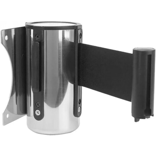 Retractable queue barrier with stable construction for crowd management in various environments (black) 1
