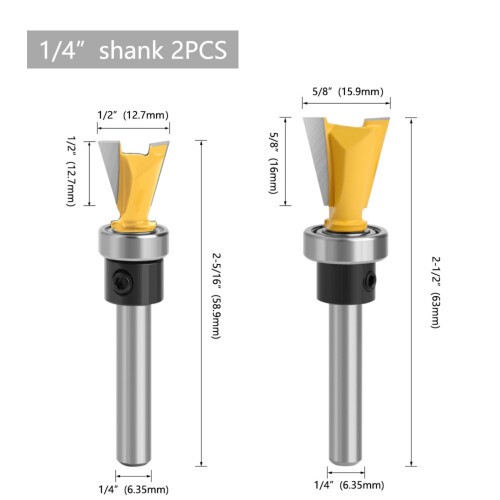 Dovetail Router Bit For Precise Woodcraft 1/4Inch Shank Assorted 2