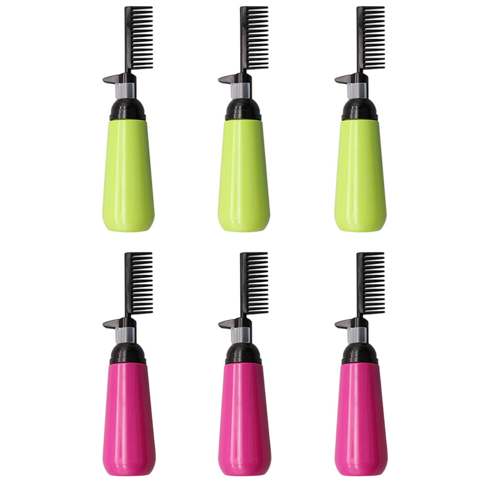 Ohphcall 6Pcs Hair Dye Bottles With Root Comb Applicators For Barbershop