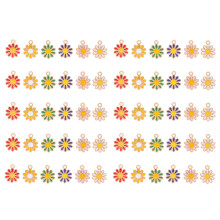 60Pcs Durable Alloy Flower Charms DIY Necklace Bracelet Accessories