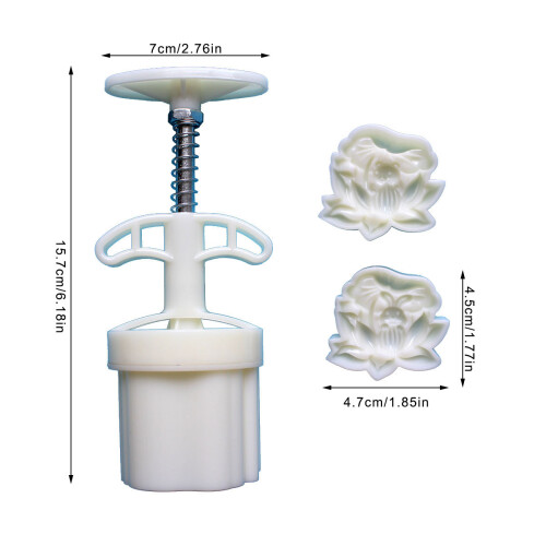Flower Shape Mooncakes Stamps 50g Capacity Effective ABS Mould 2