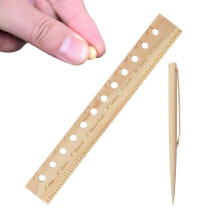 Wooden Plant Ruler for Gardeners, Spacer Liner, Spacer Tool, Seeder Planter with Holes, Seed Holder for Precise Planting and Seed Spacing
