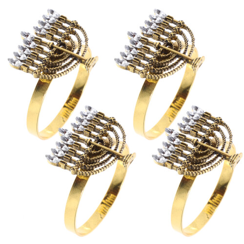 4Stk Hanukkah Serviettenring Metall Halter