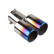 63mm Dual Outlet Car Exhaust Tip Stainless Steel Muffler for 1.5L2.2L Cars, Easy Install