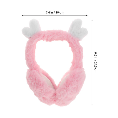 Cache-Oreilles Rose En Peluche Hiver Confortable 1