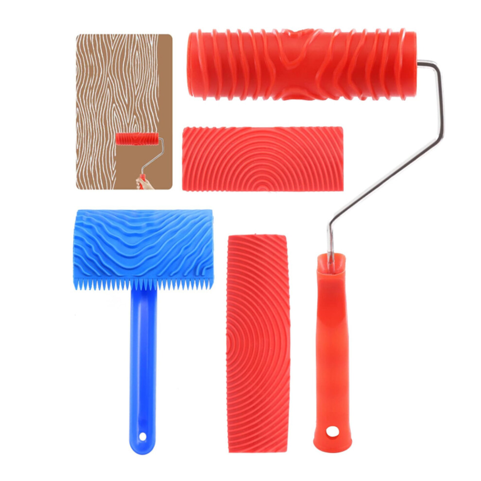 Rubber Wood Grains Roller For Realistic Texture Paint-Style D 7696000975368
