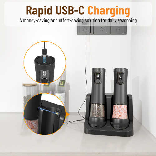 Nonrust Steel Electric Spices Grinders USB C Charging 100ml 1