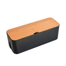 Abs Kabelmanagement Box Mit Abnehmbarem Holzdeckel Schwarz