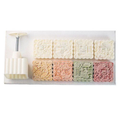 Square Fish Pattern Dessert Molds Cookie Molds Hand Press-200g