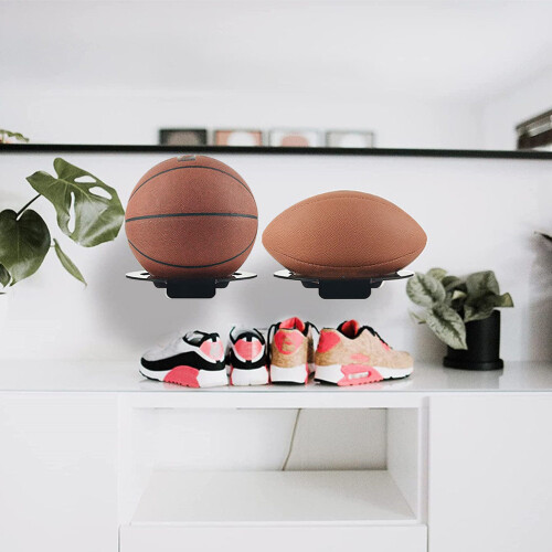 Set Wandvoetbalhouder Basketbal Presentatierekkje 2