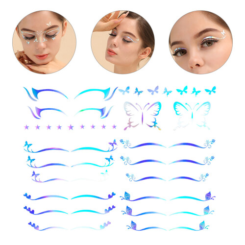 6 Oogschaduw Stickers, Kleverige Eyeliner Decals 2