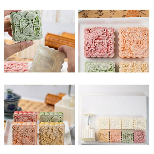 MidAutumn Festival Dessert Maker Baking Tool 3D Square Fish-150 2