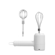 Cordless Eggs Beater With 800mAh Battery 3 Speed Mode-White
