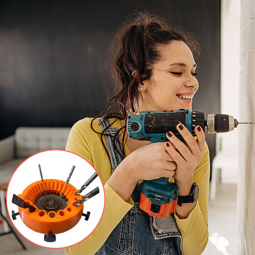 3D Printed Tool Sharpening Drill-  Green Without Gloves 1