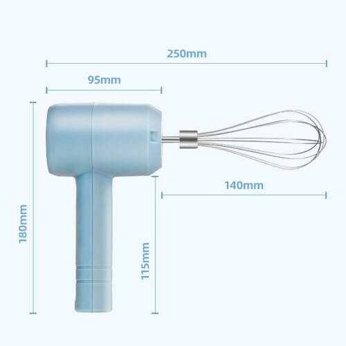 Cordless Eggs Beater With 800mAh Battery 3 Speed Mode-White 2