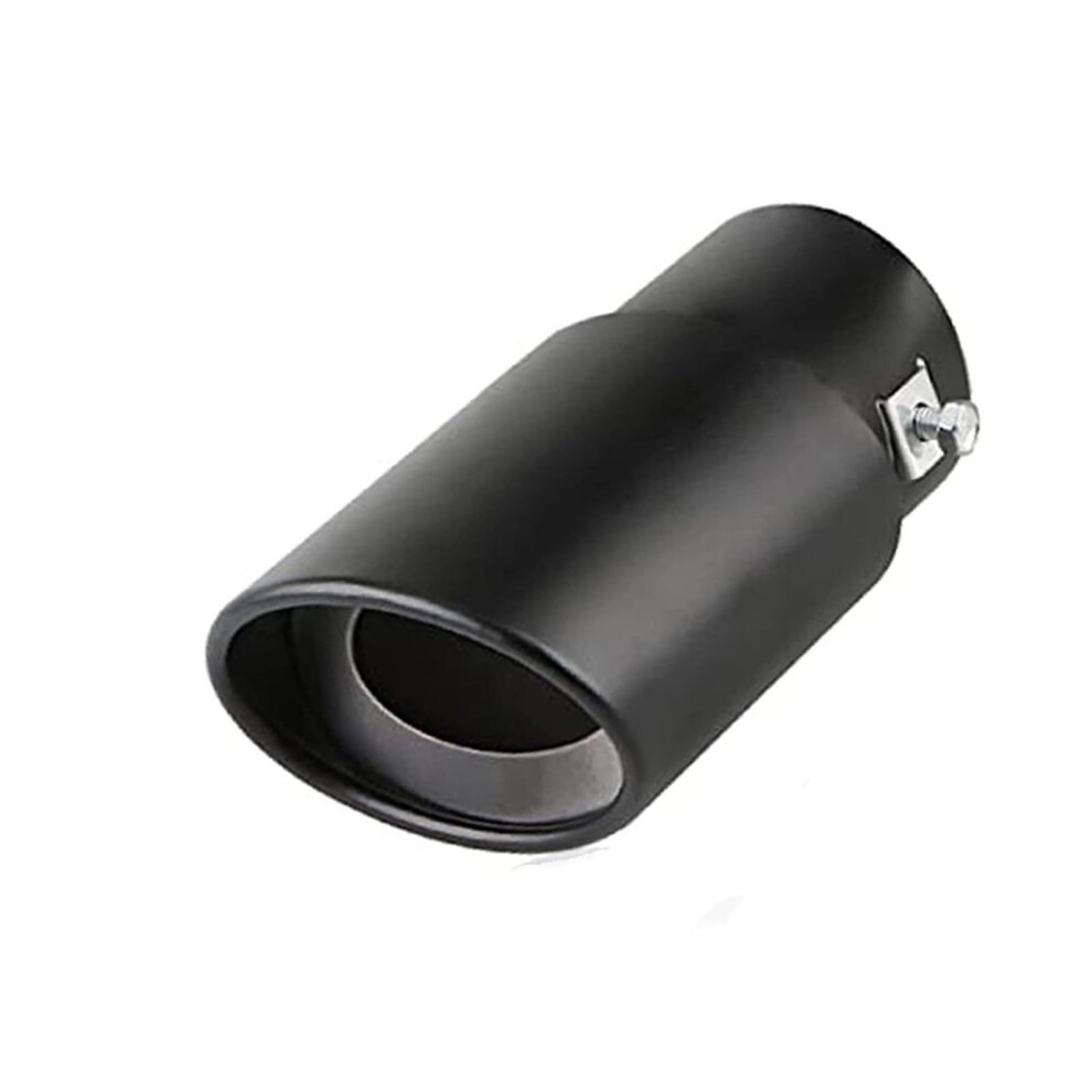 Car Exhaust Tip Universal Stainless Steel Muffler Tip Rear Tail Pipe Trim Noise Reduction Black 9323874437545