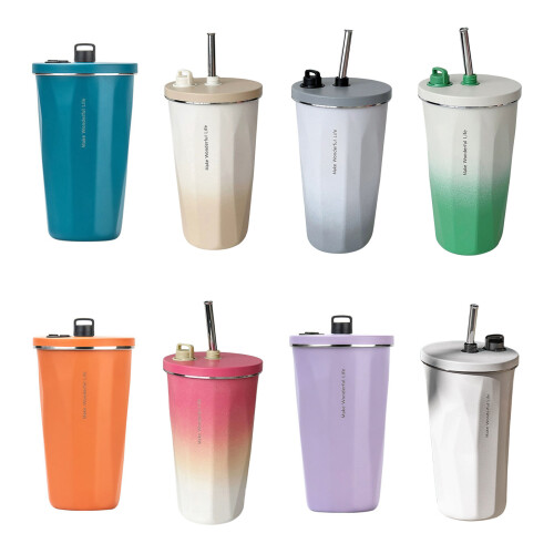 Extra Large Stainless Steel Car Cup With Leak-Gradient green 1
