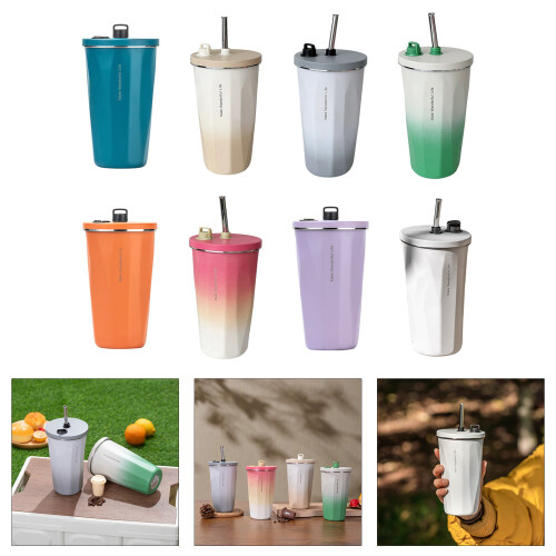 Extra Large Stainless Steel Car Cup With Leak-Gradient green 2