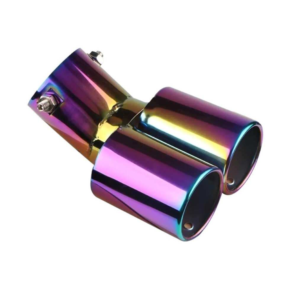 Universal Stainless Steel Dual Outlet Car Exhaust Tip For Performance Muffler Tailpipe 9323874437279