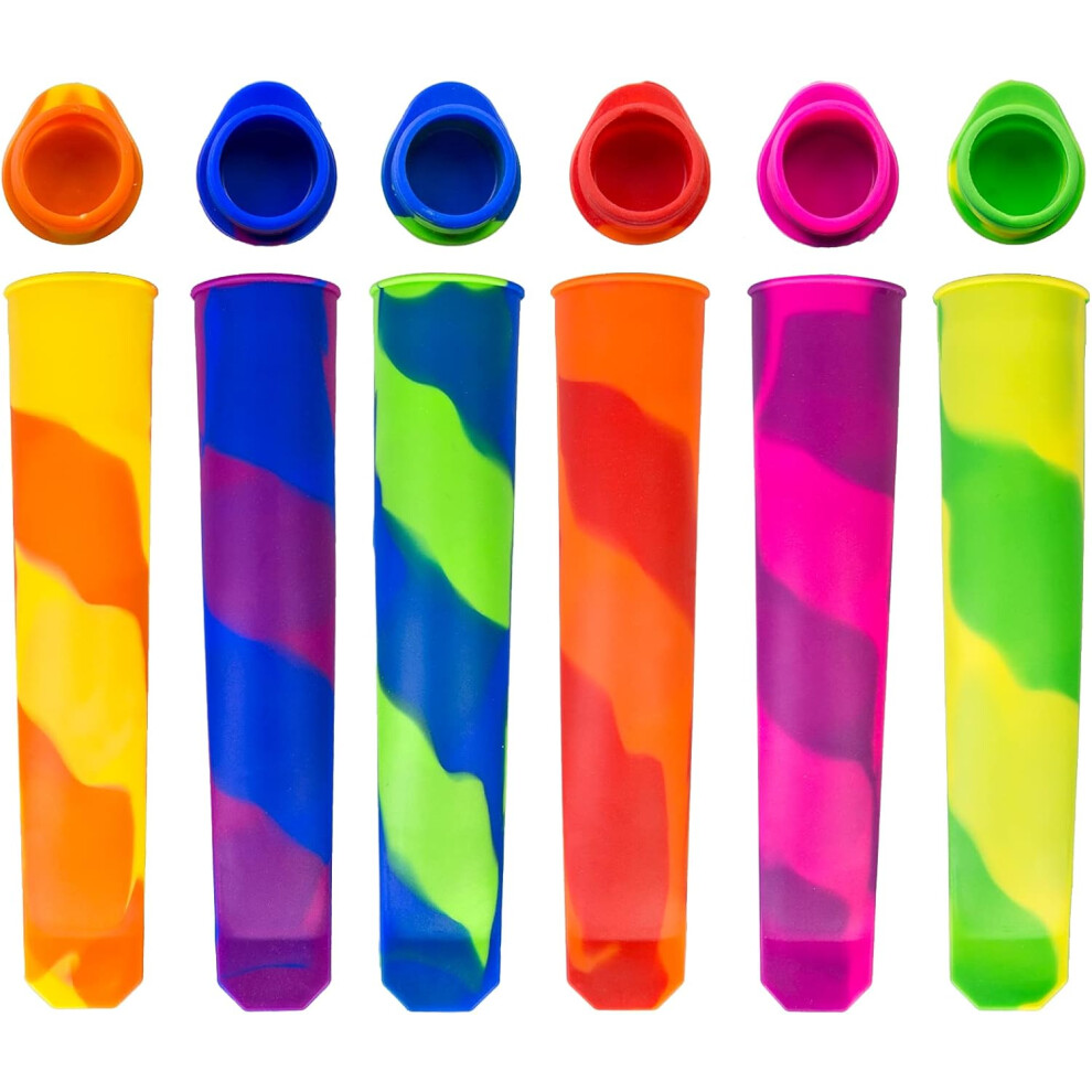 Reusable Popsicle Tubes, Quick Freezing Silicone Molds For Easy Demold Healthy Food Making, 6 Multi-Colored Pieces For Your Home Kitchen 9155353372241