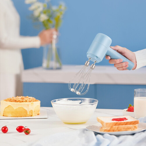 Wireless Electric Whisks 2 Speed Mode Portable ABS-White 2